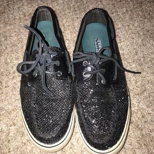 Black Sparkly Sperry Boat Shos